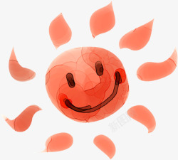 卡通手绘笑脸小太阳素材