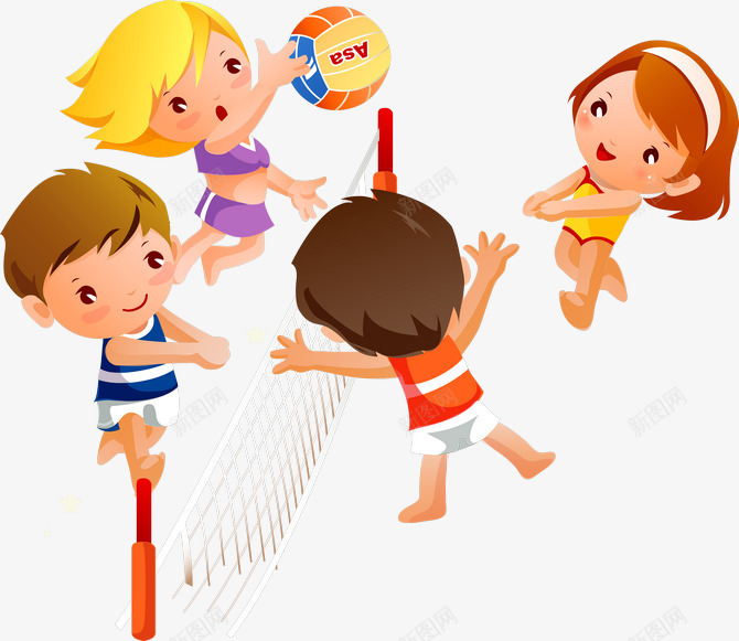 打沙滩排球的小孩png免抠素材_88icon https://88icon.com 体育活动 儿童 卡通 学生 小孩 小朋友 排球选手 插画 沙滩排球 运动