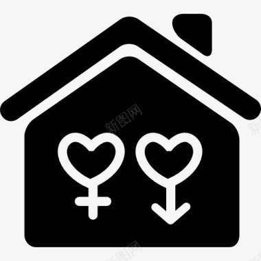 214情人节家庭与性别符号象征的变体的心形状图标图标