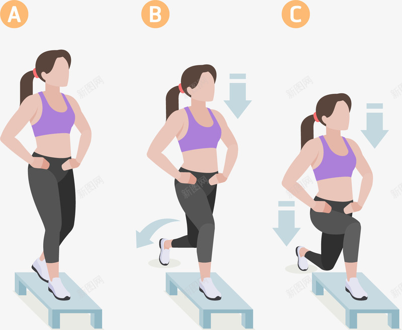 健身动作png免抠素材_88icon https://88icon.com 健身 健身房 减肥 动作分解 女人 服装 胖瘦女孩对比 运动