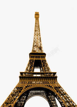 金底花卉玄关画巴黎埃菲尔铁塔高清图片