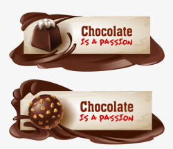 巧克力促销标签素材
