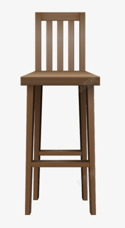 简约棕色木椅素材