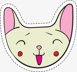 粉色小猫卡通贴纸素材