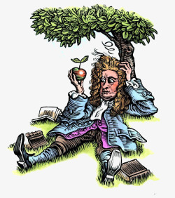 牛顿简约牛顿苹果插画高清图片