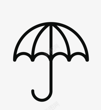 人和黑色雨伞黑色手绘的雨伞图标图标
