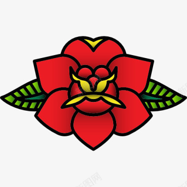 复古女大衣玫瑰图标图标
