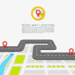 GPS导航道路上的导航定位插画高清图片