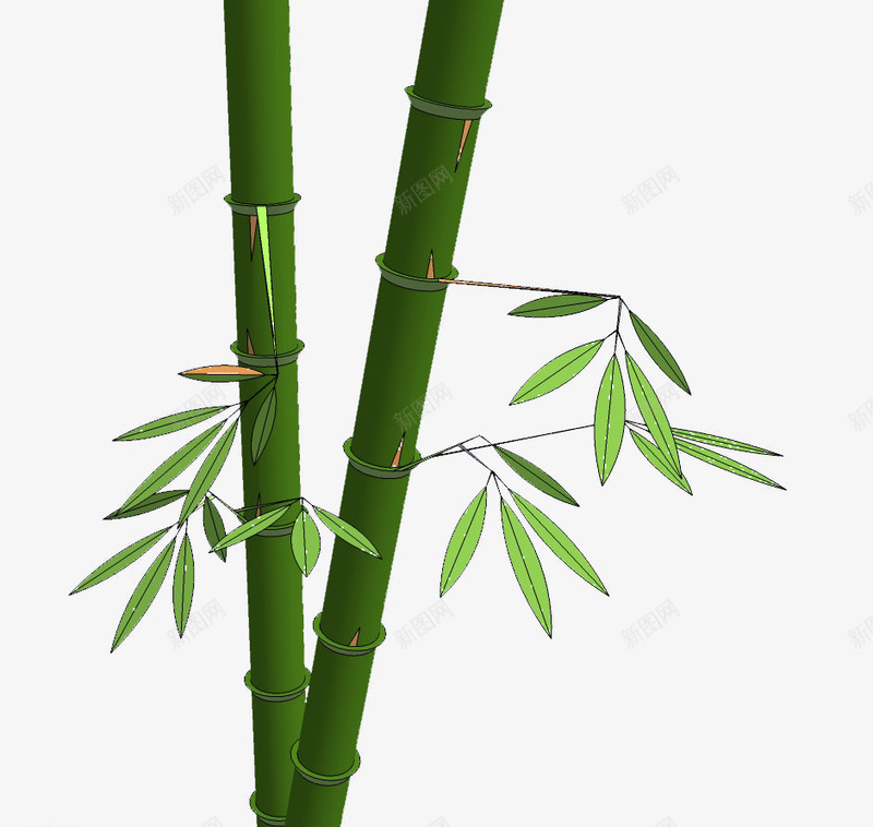 竹子圖 竹子竹葉PSD圖案素材免費下載，可愛卡通圖片，尺寸2000 × 2000px