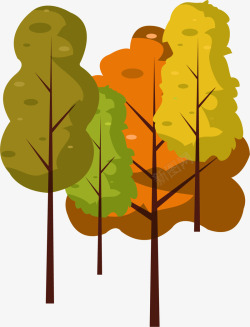 清新秋天创意秋分树叶插画矢量图高清图片