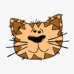棕色耳朵卡通猫头高清图片