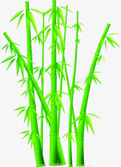卡通绿色清新竹子素材