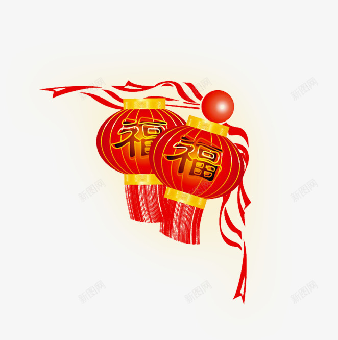 福字灯笼psd免抠素材_88icon https://88icon.com 传统 新年素材 灯笼