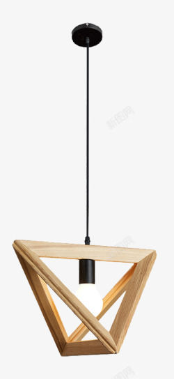 简约欧式木质工业风吊灯素材