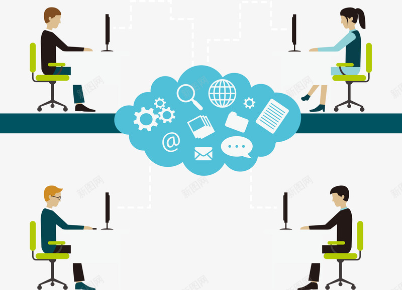 办公室工作的商务人物矢量图eps免抠素材_88icon https://88icon.com 办公室 商务人物 工作 白领 矢量人物 矢量图