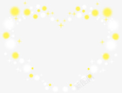 黄色白色圆点爱心七夕情人节素材