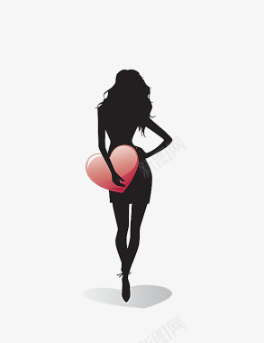 情人节宣传广告女人携心图标图标