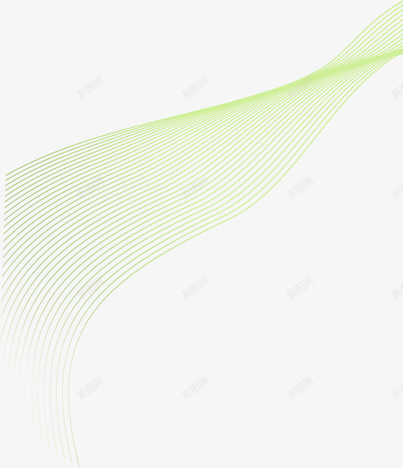 手绘绿色科技线条曲线png免抠素材_88icon https://88icon.com 曲线 科技 线条 绿色