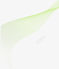 手绘绿色科技线条曲线素材
