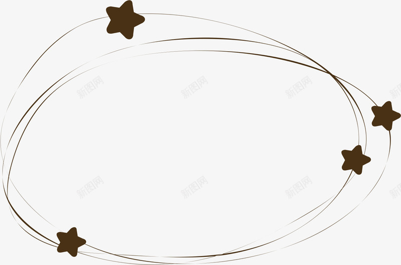 星星边框png免抠素材_88icon https://88icon.com AI 卡通 手绘 插图 插画 星星 线条 边框 黑色