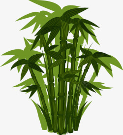 绿色竹子竹筒装饰背景手绘卡通绿色竹子竹林高清图片