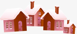 粉色手绘可爱房屋素材