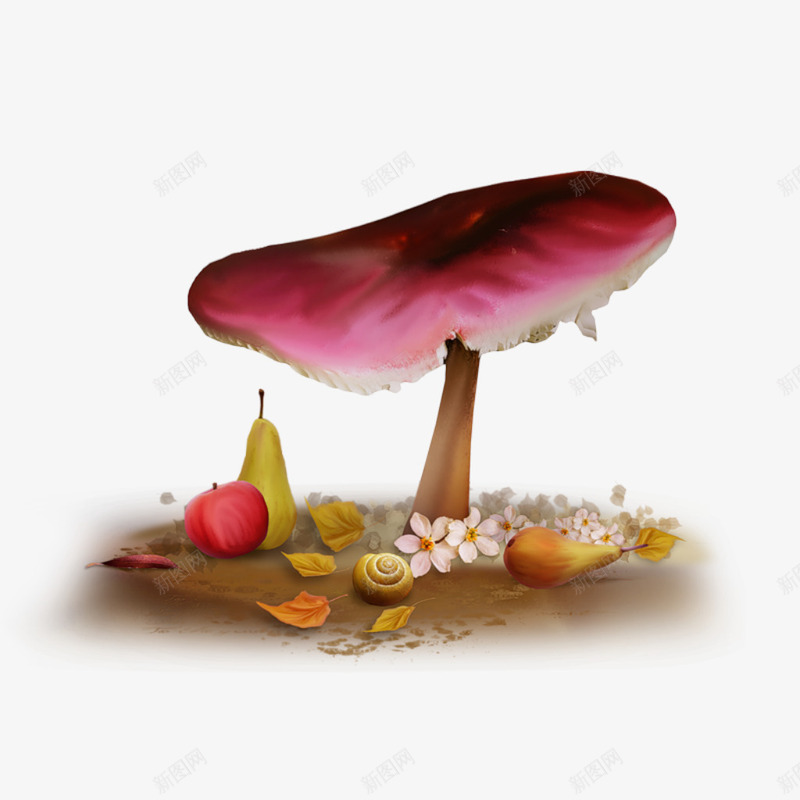 森林蘑菇png免抠素材_88icon https://88icon.com 丰收 果实 田园 田园风 秋收 装饰
