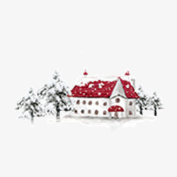 冬天白色雪地城堡素材