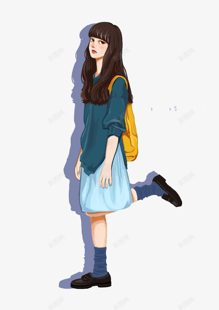 小清新手绘插画png免抠素材_88icon https://88icon.com 唯美 女生 少女风 手绘 插画 漫画 青春