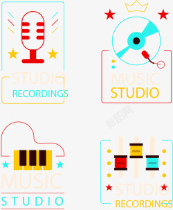 4款精美音乐工作室标志素材