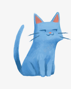 手绘水彩逼真小猫矢量图素材