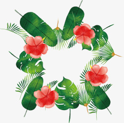 北欧麋鹿装饰画水彩夏日植物花卉矢量图高清图片