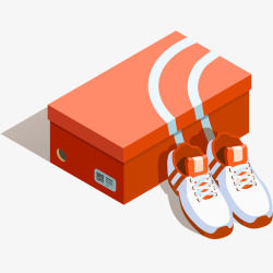 鞋盒新运动鞋3D立体插画矢量图高清图片