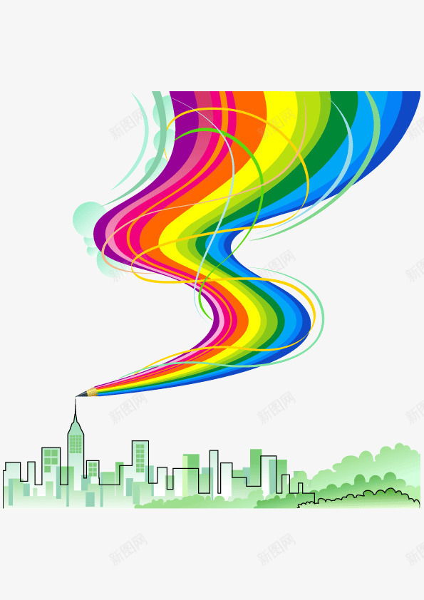 彩虹云朵装饰图案png免抠素材_88icon https://88icon.com 云朵 彩条 彩虹 装饰图案