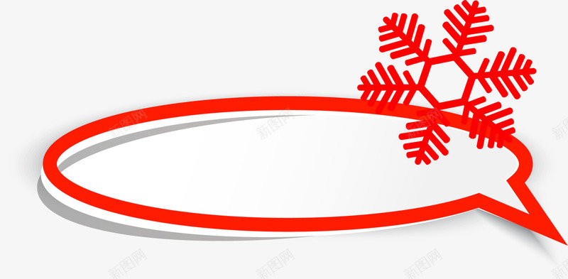 红色雪花标签png免抠素材_88icon https://88icon.com 冬天 冬季 对话框 红色标签 装饰图案 雪花图案 雪花片
