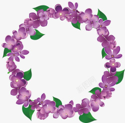 紫色文字淡雅紫色花藤圈高清图片