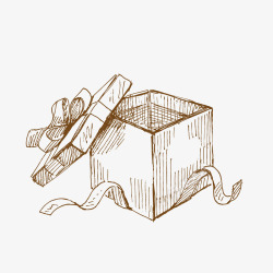 小盒子矢量图手绘卡通线条插画装饰礼物盒子高清图片