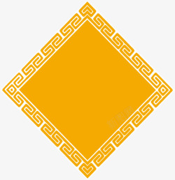 黄色中国风福字装饰图案素材