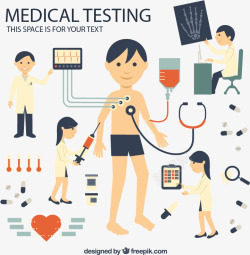 内科检查卡通医疗检查插画信息图高清图片