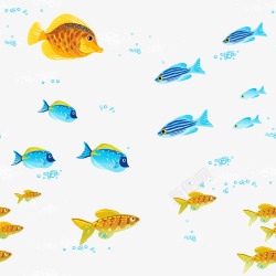 世界海洋日卡通彩色鱼背景矢量图素材