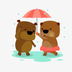 打伞的小熊卡通手绘打伞的小熊高清图片