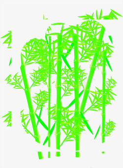 绿色卡通竹子素材