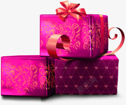 紫红色印花礼盒七夕情人节素材