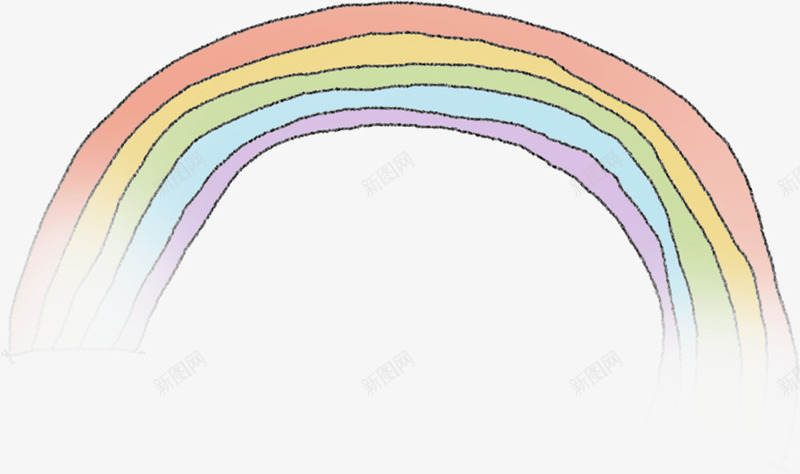卡通手绘彩色彩虹png免抠素材_88icon https://88icon.com 卡通 彩色 彩虹