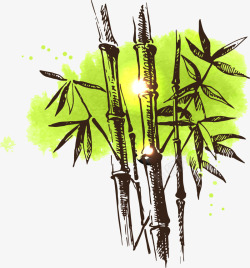 光斑与竹子矢量图素材