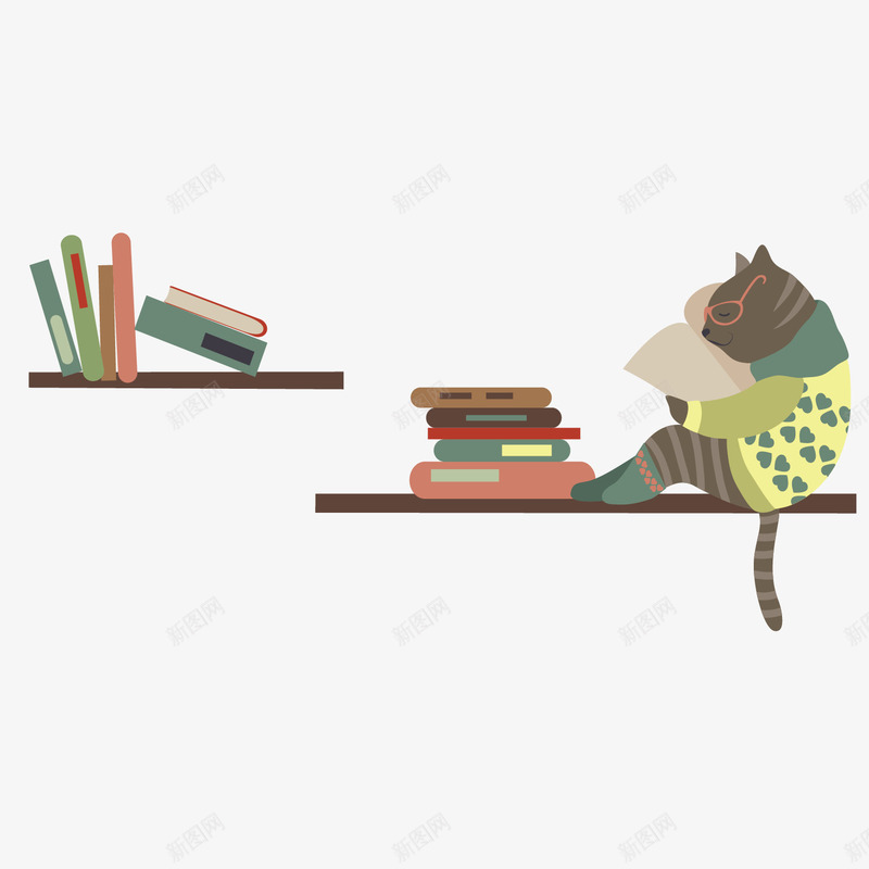 书架上看书的猫咪手绘矢量图ai免抠素材_88icon https://88icon.com 书架 书籍 动物 卡通插画 可爱 森林 猫咪 看书 穿毛衣 矢量图