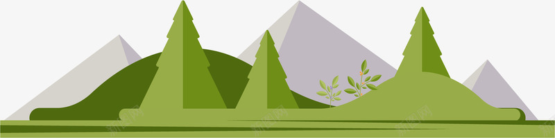 树林装饰图案png免抠素材_88icon https://88icon.com 卡通 树林 森林 简约