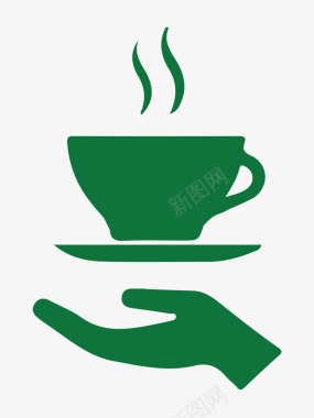 陶瓷茶具手托茶杯文件图标图标