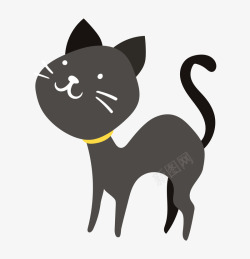 黑色的小猫咪卡通图素材