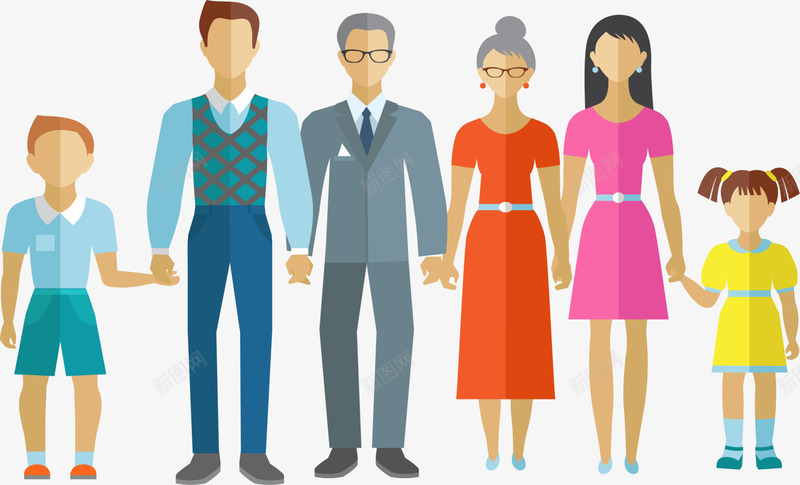 国际家庭日手牵着手的一家人png免抠素材_88icon https://88icon.com 一家人 国际家庭日 大家庭 家族 家族关系 手牵着手 牵手